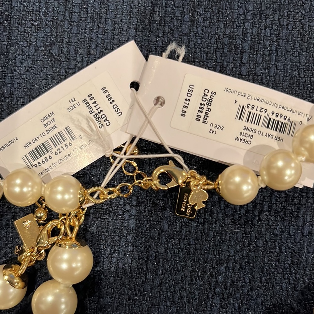 Kate spade cream pearl necklace and bracelet her day to shine. - Picture 2 of 4
